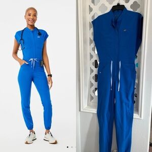 Figs Rafaela Cargo scrub jumpsuit, Royal blue, XS